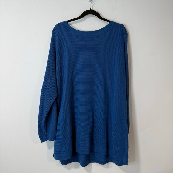 J. Jill Women's Sweater Tunic Boatneck Pullover Knit Cotton Blend Plus 2X - Picture 2 of 8